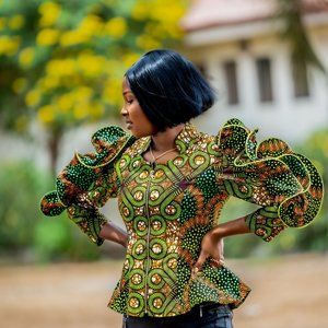 ANKARA - Linen Lined Jacket- African Wax Fabric